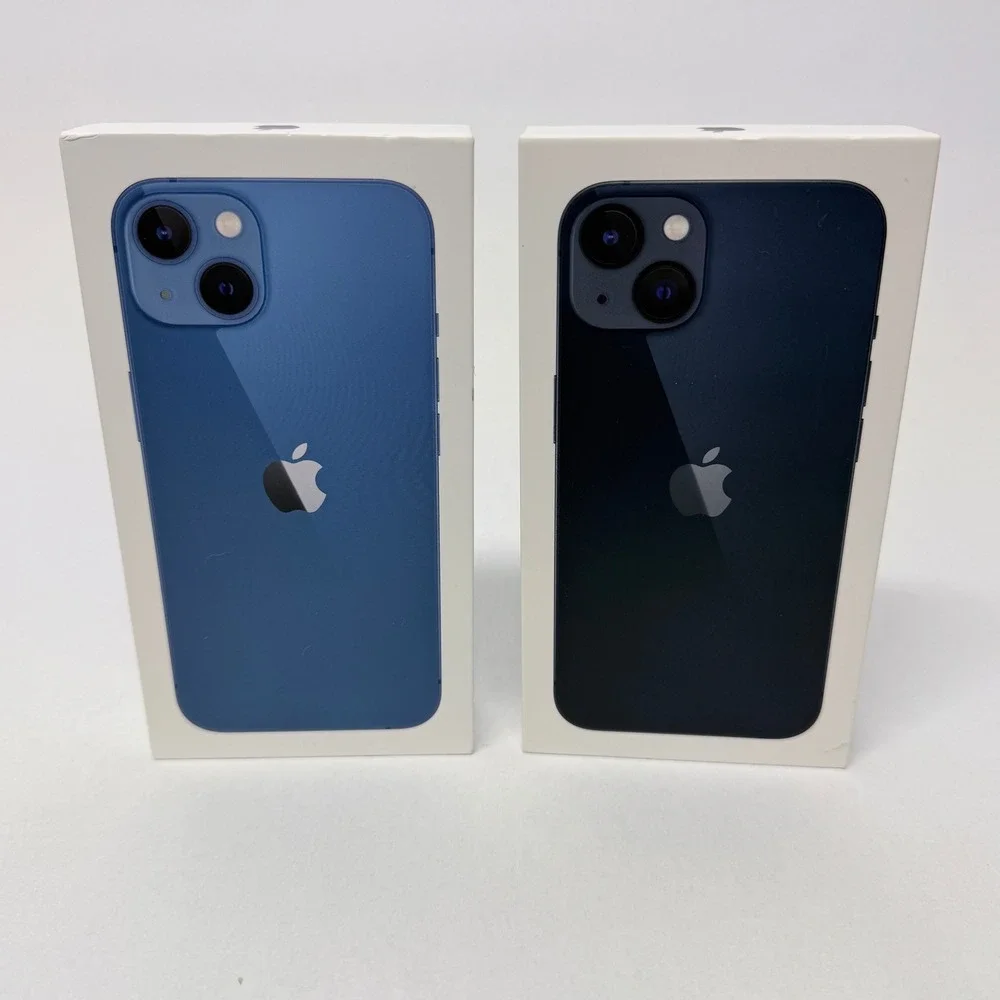 Apple iPhone 13 Empty Retail Boxes Lot of 2 Blue and Midnight -BOX ONLY